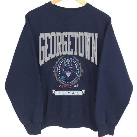 University Of Georgetown Sweatshirt University Of Georgetown Hoyas Shirt Vintage - Picture 2 of 2